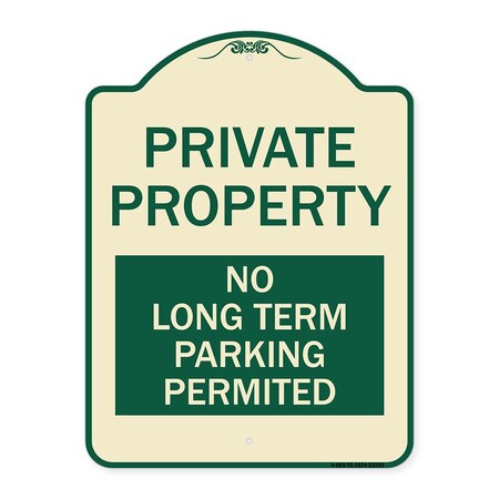 Signmission Private Property No Long-Term Parking Permitted Heavy-Gauge Aluminum Sign, 24" x 18", TG-1824-23253 A-DES-TG-1824-23253